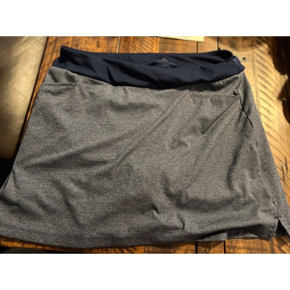 Adidas Golf Women's Ultimate Knit Heathered Skort - Women's Large, Navy - Picture 2 of 3